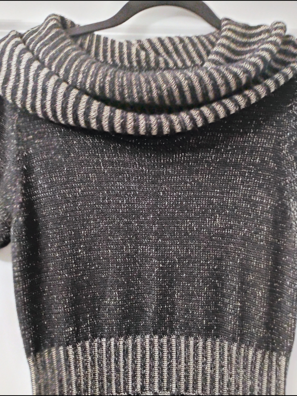 Alfani Dark Academia Ribbed Cowl Neck Striped Knit Sweater Dress Size Medium - Picture 6 of 8